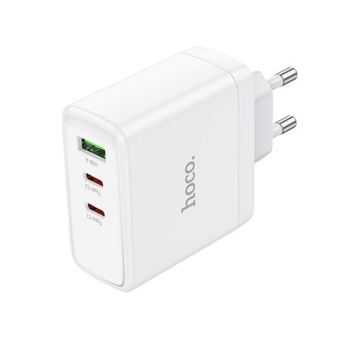 HOCO adowarka sieciowa 2 x Typ C + USB A QC PD 65W GaN N30 biaa