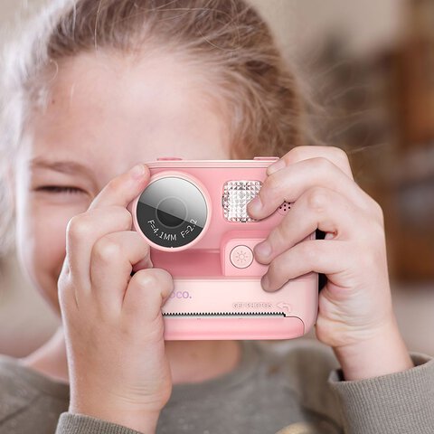 HOCO aparat fotograficzny dziecięcy z drukarką DV200 różowy