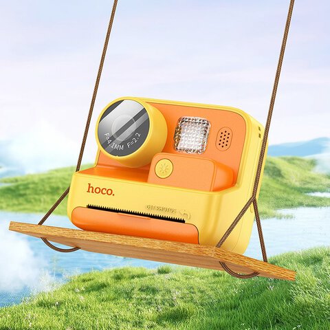 HOCO aparat fotograficzny dziecięcy z drukarką DV200 zółty