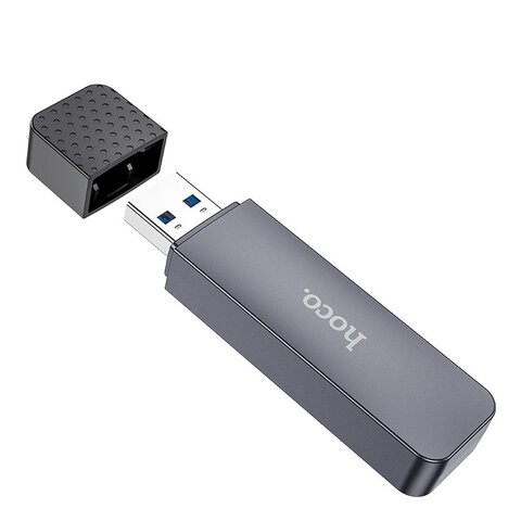 HOCO czytnik kart pamici 2w1 USB A 3.0 HB45 szary