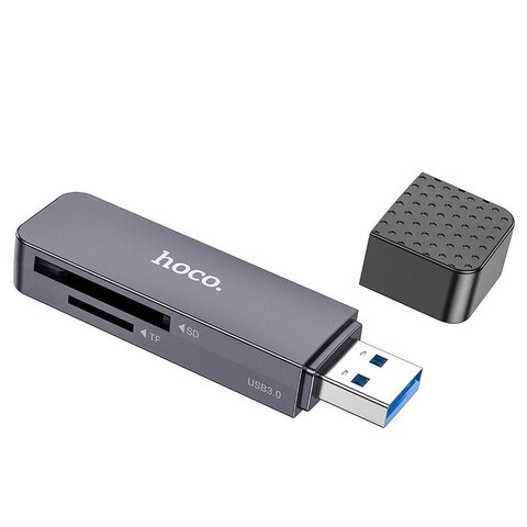 HOCO czytnik kart pamici 2w1 USB A 3.0 HB45 szary