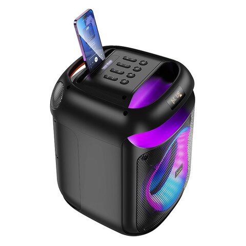 HOCO głośnik bluetooth + 2 x bezprzewodowe mikrofony HA13 czarny