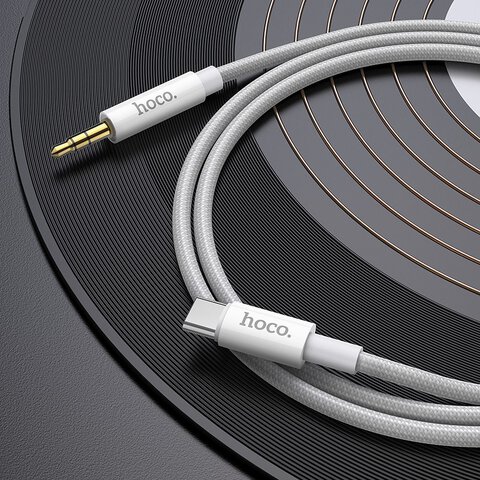 HOCO kabel AUX Jack 3,5 mm do Typ C UPA19 1 m srebrny