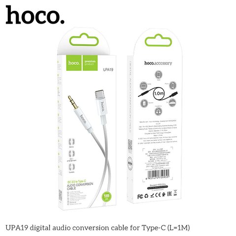 HOCO kabel AUX Jack 3,5 mm do Typ C UPA19 1 m srebrny