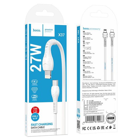 HOCO kabel Typ C do Lightning PD 27W X37 1 m biay