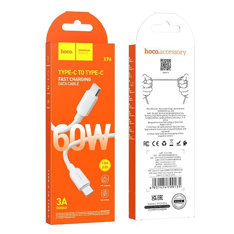 HOCO kabel Typ C do Typ C PD 3A 60W X96 1 m biay