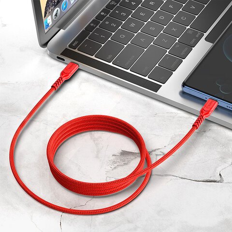 HOCO kabel Typ C do Typ C PD QC 3A 60W X59 1 m czerwony