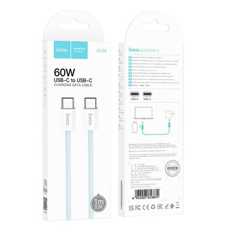 HOCO kabel Typ C do Typ C PD QC3.0 3A 60W X104 1 m zielony