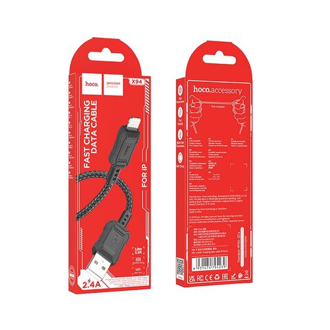 HOCO kabel USB A do Lightning 2,4A X94 1 m czarny