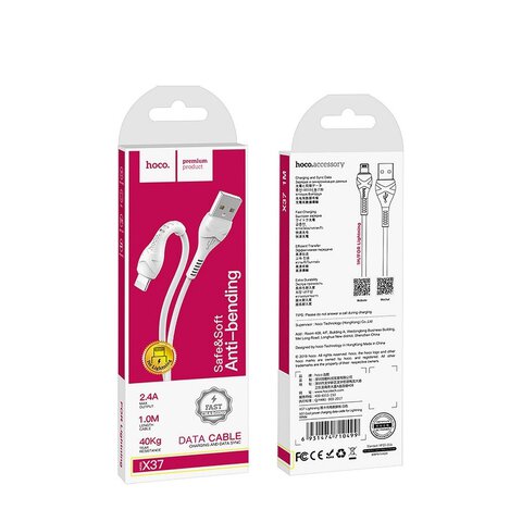 HOCO kabel USB do iPhone Lightning 8-pin Cool power X37 1 metr biały