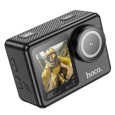 HOCO kamera sportowa z dwoma wywietlaczami 1,3" + 2" 4K/30fps DV101 czarna