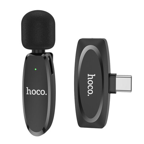 HOCO mikrofon krawatowy bezprzewodowy Typ C L15 czarny