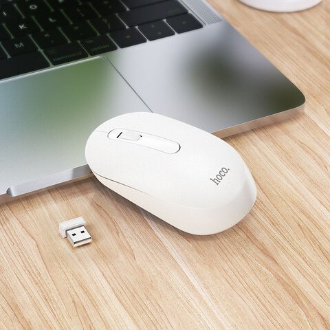 HOCO mysz komputerowa bezprzewodowa 2,4G 1200 dpi GM14 biała
