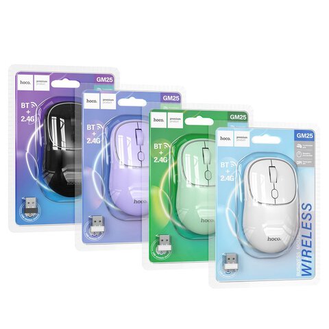 HOCO mysz komputerowa bezprzewodowa 2,4G 1600 dpi GM25 biała