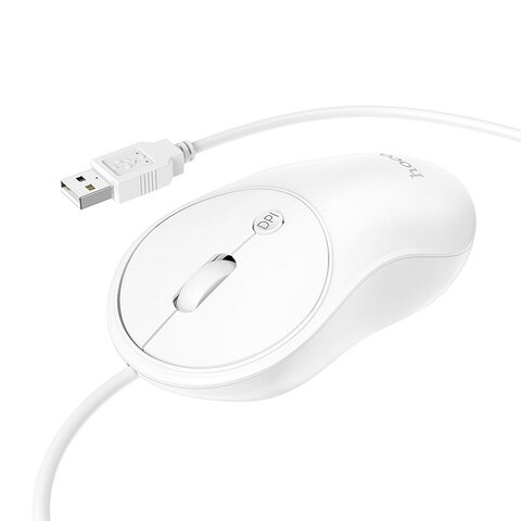 HOCO mysz komputerowa przewodowa USB A GM13 1,5 m biaa