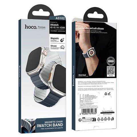 HOCO pasek do Apple Watch 38 / 40 / 41 mm AS102 niebieski z szarym