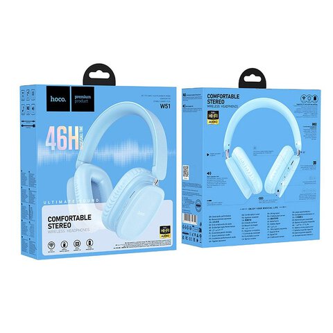 HOCO suchawki bezprzewodowe bluetooth nagowne W51 niebieskie