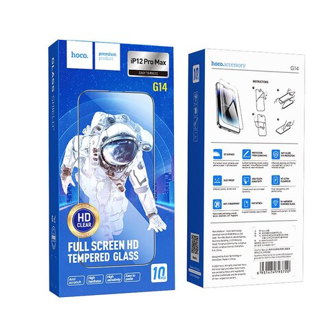 HOCO szko hartowane HD 5D Guardian shield (SET 10in1) - do iPhone 12 Pro Max czarny (G14)