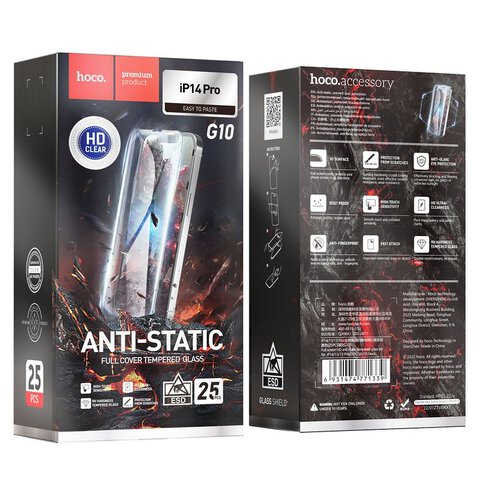 HOCO szko hartowane HD Anti-static (SET 25in1) - MULTIPACK do iPhone 14 Pro (G10)