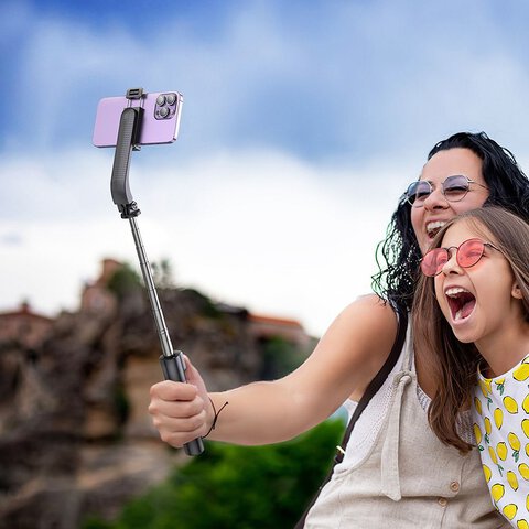 HOCO uchwyt selfie z pilotem bezprzewodowym tripod K20 czarny
