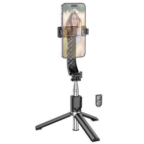 HOCO uchwyt selfie z pilotem bezprzewodowym tripod K20 czarny