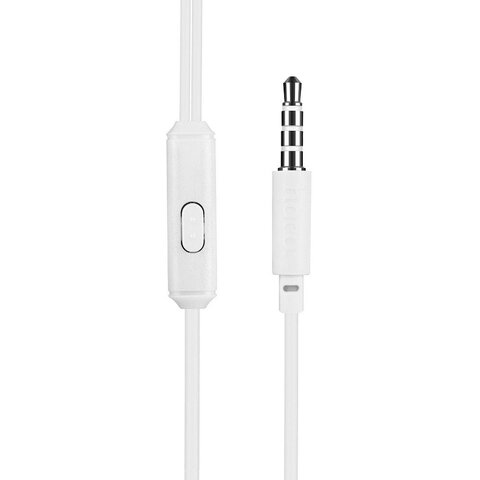 HOCO zestaw słuchawkowy / słuchawki dokanałowe jack 3,5mm z mikrofonem M14 białe