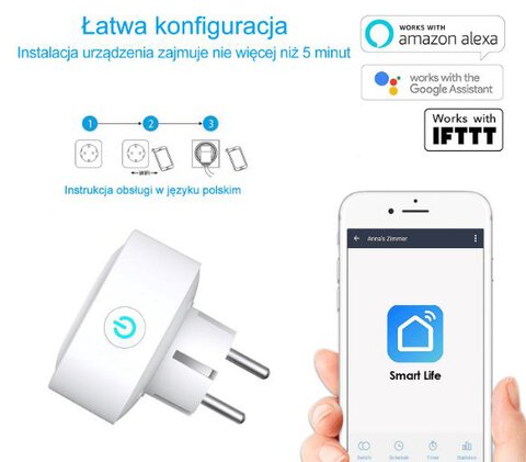 Inteligentne gniazdko WiFi / watomierz + 2x USB Gosund SP112