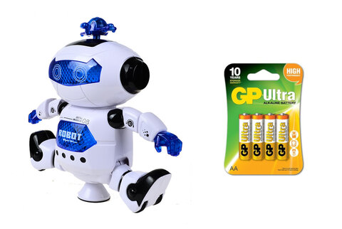 Interaktywny tańczący robot ANDROID 360 + 4x bateria alkaliczna GP Ultra Alkaline LR6 / AA