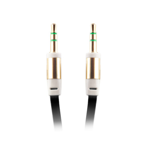 Kabel audio jack 3,5mm - jack 3,5mm 1,0 m czarny woreczek