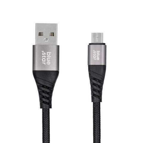 Kabel Blue Star z oplotem ze zczem micro USB 2A