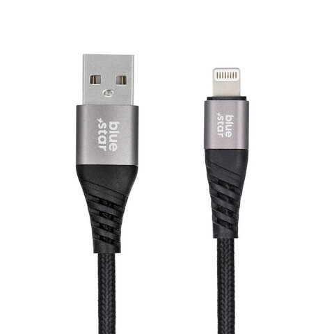 Kabel Blue Star z oplotem ze zczem USB A do Lightning 2,4A