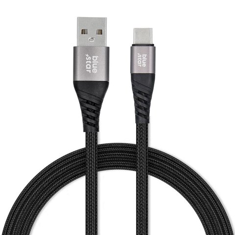 Kabel Blue Star z oplotem ze zczem USB A do USB C 3A
