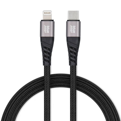 Kabel Blue Star z oplotem ze zczem USB C do Lightning 2,4A