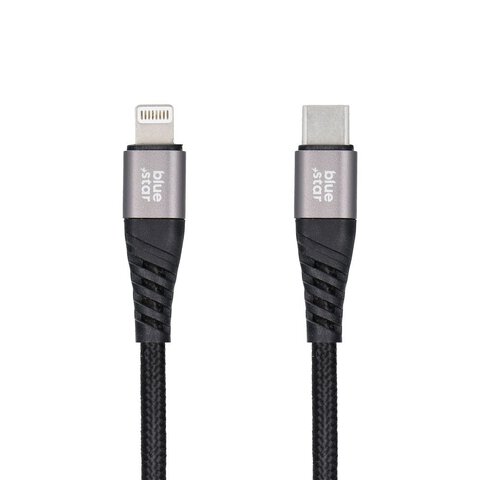 Kabel Blue Star z oplotem ze zczem USB C do Lightning 2,4A