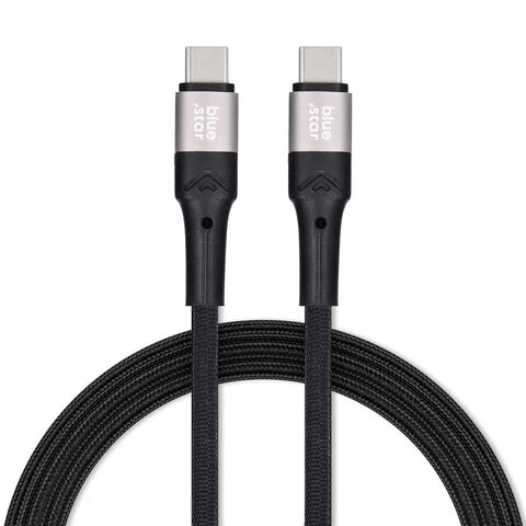 Kabel Blue Star z oplotem ze zczem USB C do USB C 3A 60W 2m