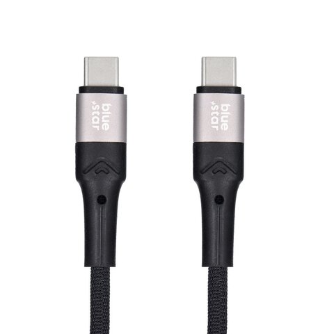Kabel Blue Star z oplotem ze zczem USB C do USB C 3A 60W 2m