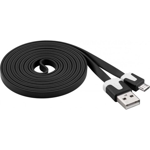 Kabel micro USB płaski 1M - czarny