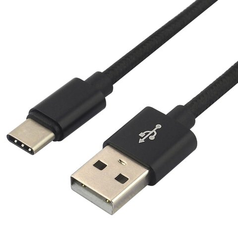 Kabel przewód pleciony USB - USB-C / Typ-C everActive CBB-1.2CB 120cm z obsługą szybkiego ładowania do 3A czarny