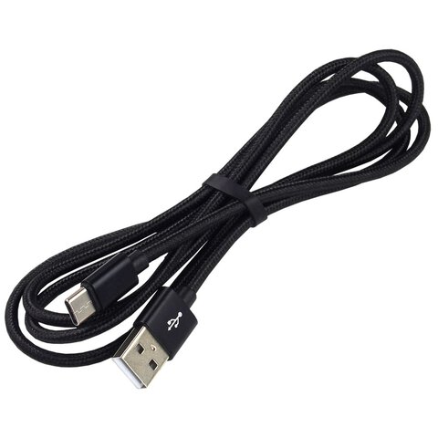Kabel przewód pleciony USB - USB-C / Typ-C everActive CBB-1CB 100cm z obsługą szybkiego ładowania do 3A czarny