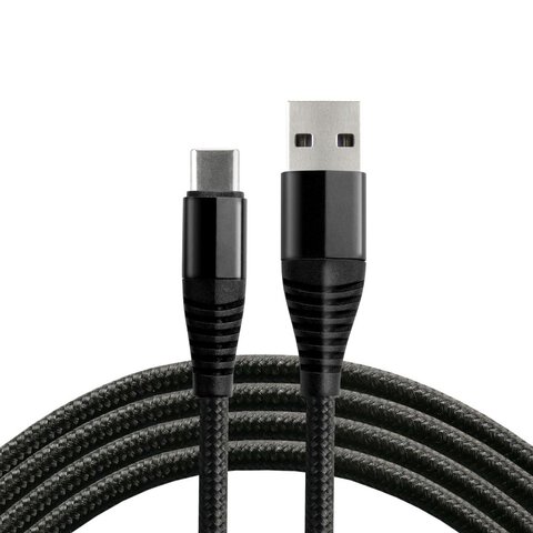 Kabel pleciony USB - USB-C everActive CBB-1CHB  szybkie ładowanie - 1m czarny