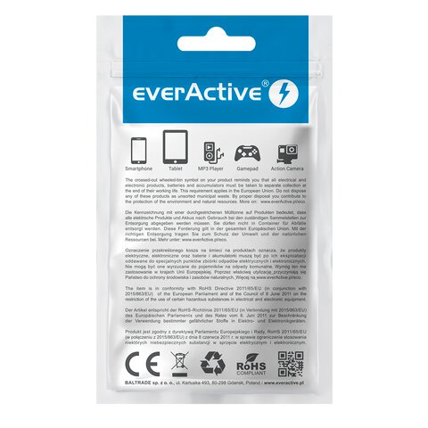 Kabel przewód pleciony USB - USB-C / Typ-C LCD everActive CBB-1CBL 100cm z obsługą szybkiego ładowania do 3A czarny