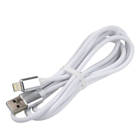 Kabel przewód silikonowy USB - Lightning / iPhone everActive CBS-1.5IW 150cm z obsługą szybkiego ładowania do 2,4A biały