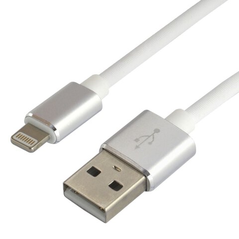 Kabel przewód silikonowy USB - Lightning / iPhone everActive CBS-1IW 100cm z obsługą szybkiego ładowania do 2,4A biały