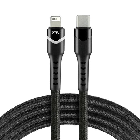 Kabel przewód USB-C - Apple Lightning RGB LED 100cm everActive CBB-1CIR do szybkiego ładowania Power Delivery 27W