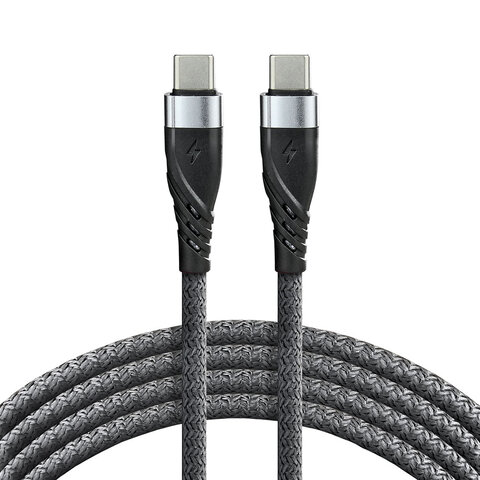 Kabel pleciony USB - C Typ-C everActive CBB-1PDG - szybkie ładowanie - 1m szary