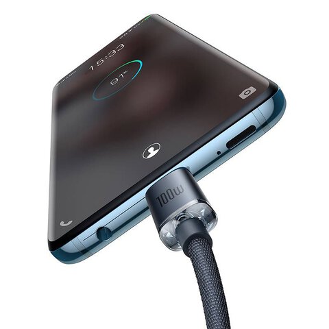 Kabel USB-C PD 2.0 1,2m Baseus Crystal CAJY000601 Quick Charge 3.0 100W