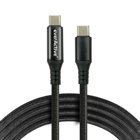 Kabel przewód USB-C PD LCD 300cm everActive CBB-3PDL Power Delivery 2.0 z obsługą szybkiego ładowania 2,25A/20V 45W