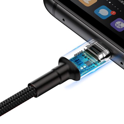 Baseus kabel HW QC Cafule USB - USB-C 1,0 m szaro-czarny 40W