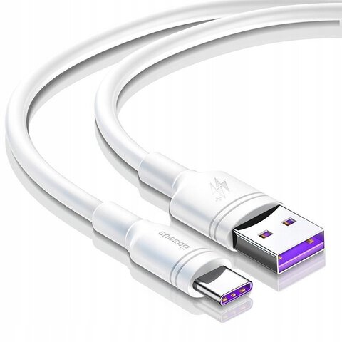 Kabel przewód USB - USB-C / Typ-C 100cm Baseus Double Ring CATSH-B02 Super Quick Charge 5A z obsługą szybkiego ładowania