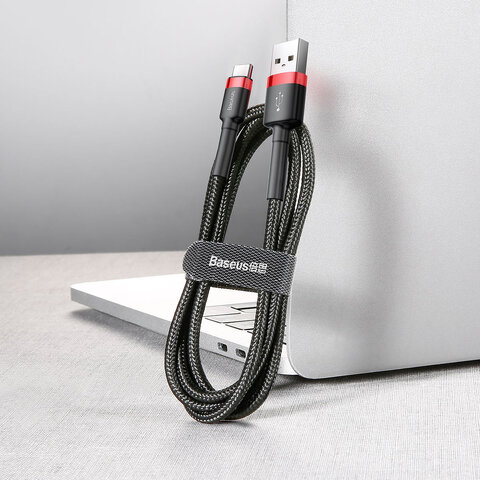 Baseus kabel Cafule USB - USB-C 0,5 m 3A czerwono-czarny